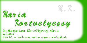 maria kortvelyessy business card