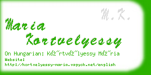 maria kortvelyessy business card